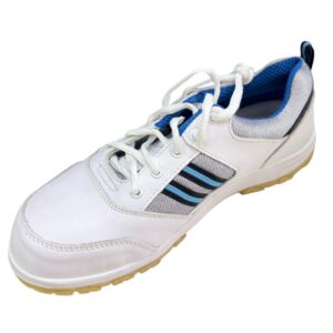รองเท้านิรภัยหุ้มส้นสีขาว (พื้นยาง) Full Grain Low Cut Shoes Cementing