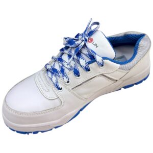 รองเท้านิรภัยหุ้มส้นสีขาว (พื้นยาง) Full Grain Low Cut Shoes