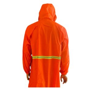 Alternative view of ชุดคลุมกันฝน (สีส้มสด) | Reflective Safety Raincoat