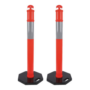 เสาหลักจราจรPE (หัวรูปทรงสมอ) ฐานยางเพิ่มน้ำหนัก