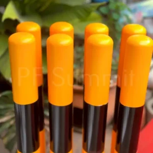 เสาเหล็กกั้นทำสีเหลืองดำ 2"x90-100 cm. หนา 2.3 mm. ชนิดลงดิน