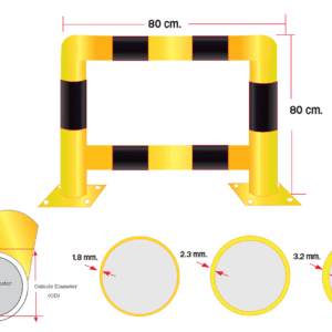 ราวเหล็กกันชนเพลท-สีเหลือง-ดำ-ขนาด-80x80-cm