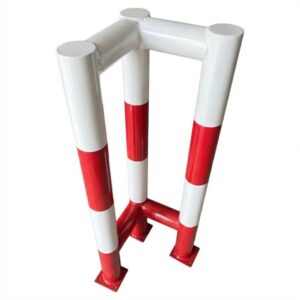 ราวเหล็กกันชน 80x80x100cm. แดง-ขาว (ทรงฉาก)