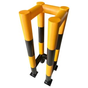 ราวเหล็กกันชน 80x80x100cm. เหลือง-ดำ (ทรงตัวU)