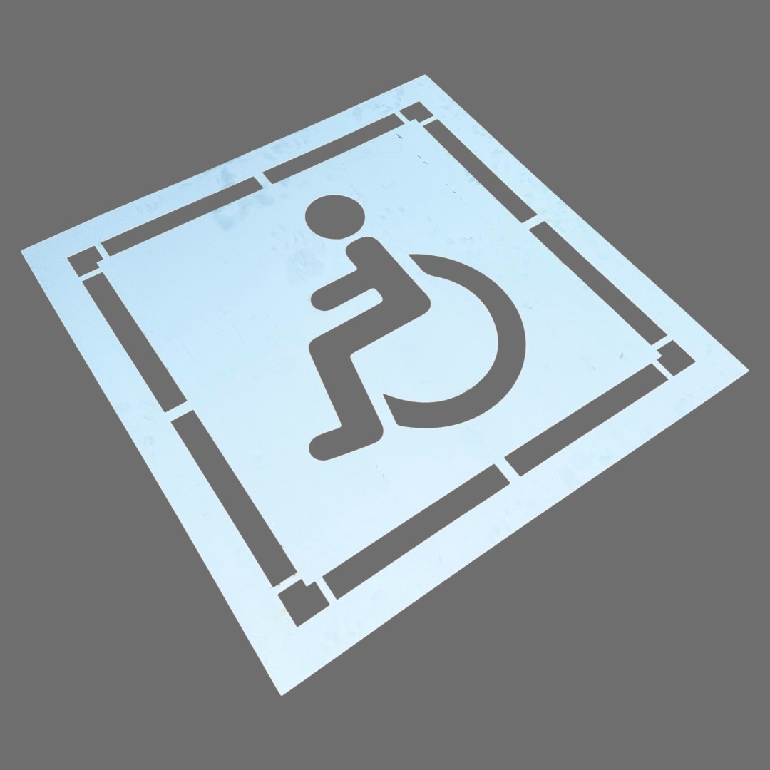 บล็อกทาสีพื้น สัญลักษณ์คนพิการ Floor marking stencil