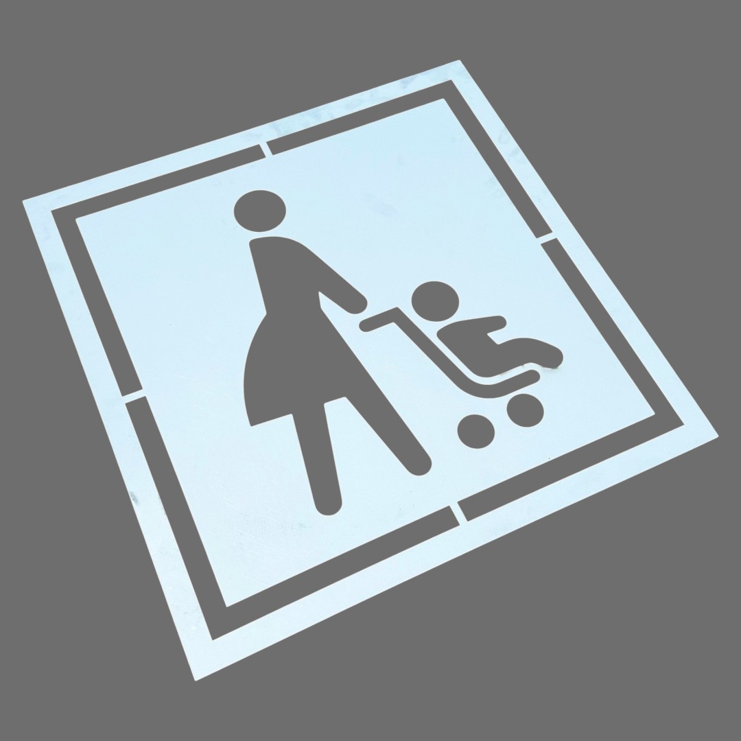 บล็อกทาสีพื้น สัญลักษณ์ม่และเด็ก Floor marking stencil