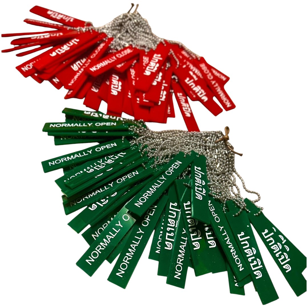 ป้ายอะคริลิค แขวนวาล์ว Valve Tag Acrylic