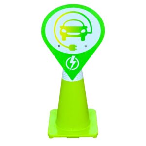 ป้ายสวมกรวย ที่จอดที่ชาร์จรถไฟฟ้า | EV Charging Cone Top Sign