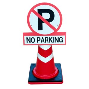 ป้ายสวมกรวย ห้ามจอดรถ | No Parking Cone Top Sign