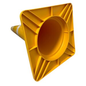 Alternative view of กรวยจราจรEVA+PE สีเหลือง (มีจุก) | Traffic Cone Yellow