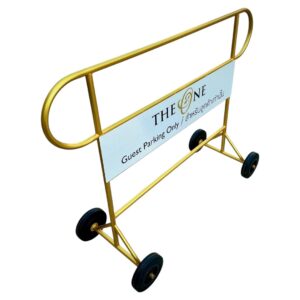 Alternative view of แผงกั้นหูช้าง สีทอง มีล้อ | Customer Parking Only (Gold)