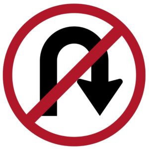 ป้ายห้ามกลับรถ [บ.6] | No right U-turn sign