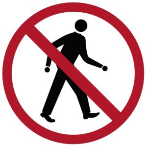 ป้ายห้ามคนผ่าน [บ-28] | No Pedestrians Sign