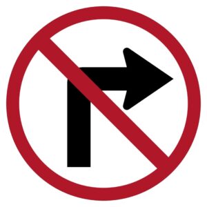 ป้ายห้ามเลี้ยวขวา [บ.7] | No right turn sign