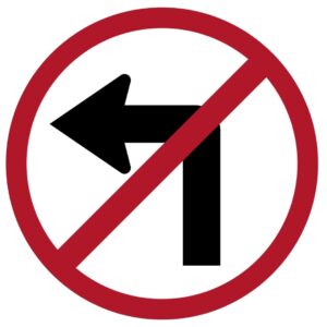 ป้ายห้ามเลี้ยวซ้าย [บ.8] | No left turn sign