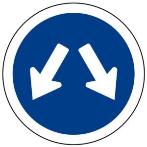 ป้ายให้ชิดซ้ายหรือชิดขวา [บ.42] | Pass left or right Sign