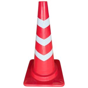 กรวยจราจรทรงญี่ปุ่น แถบสะท้อนแสงลูกศร | Traffic Cone with Arrow Reflective Band