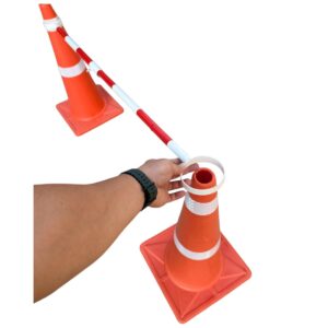 ท่อกั้นกรวยจราจรเหล็ก ปรับยืด-หดได้ | Retractable Steel Cone Bar