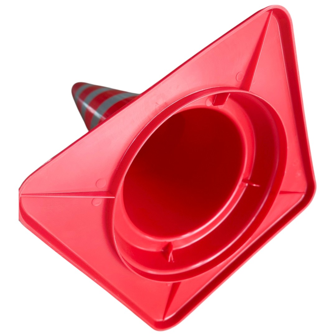 กรวยจราจรทรงญี่ปุ่น แถบสะท้อนแสงลูกศร | Traffic Cone with Arrow Reflective Band - Image 2