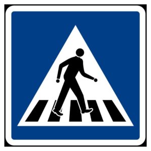 ป้ายตำแหน่งทางข้าม [น.6] | Pedestrian crossing sign.