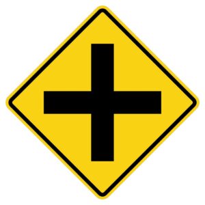 ป้ายเตือนทางเอกตัดกัน [ ต.11] | Crossroads ahead sign.