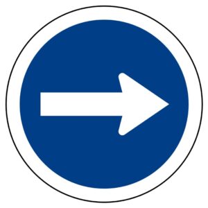 ป้ายรถเดินทางเดียวไปทางขวา [ บ.39] | Turn right sign.