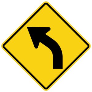 ป้ายเตือนทางโค้งซ้าย [ต.1] | Curve to the Left  sign