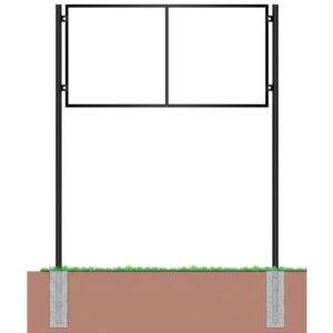 โครงป้าย 2 เสา ฐานลงดิน | 2 Post Sign Frame Ground