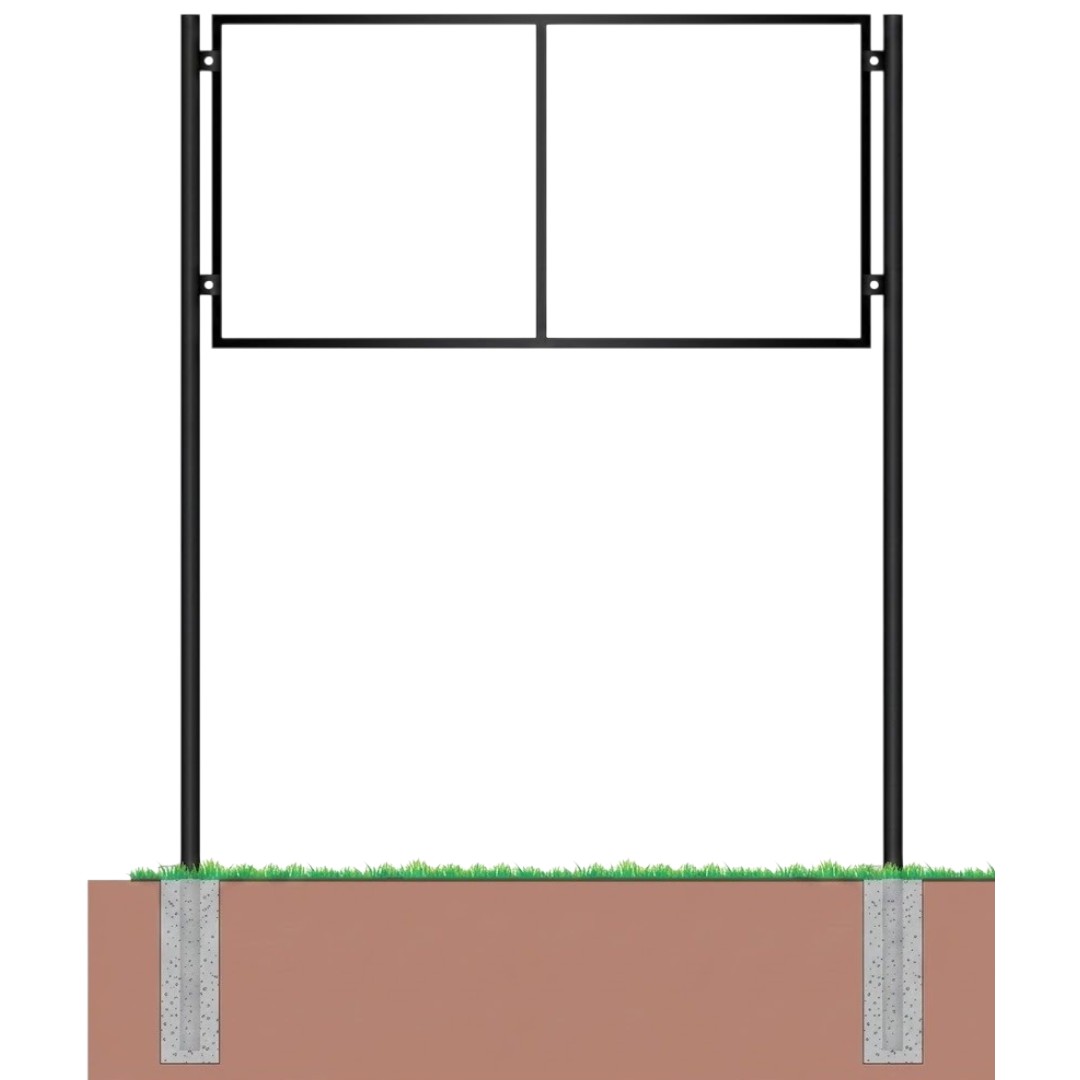 โครงป้าย 2 เสา ฐานลงดิน | 2 Post Sign Frame Ground