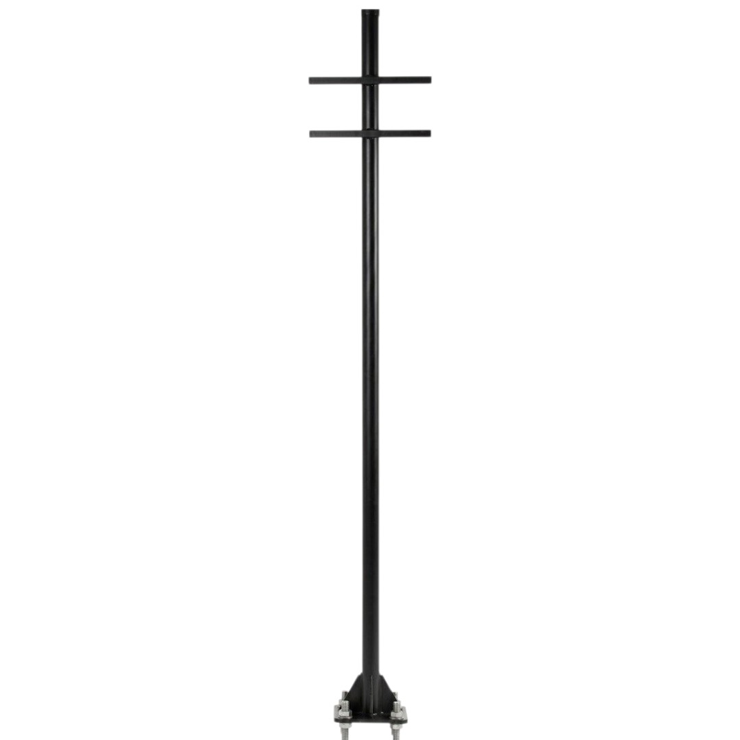เสาเหล็กกลม ฐานเพลท พร้อมแผ่นรับป้าย (SPP-07) | Sign Post Plate