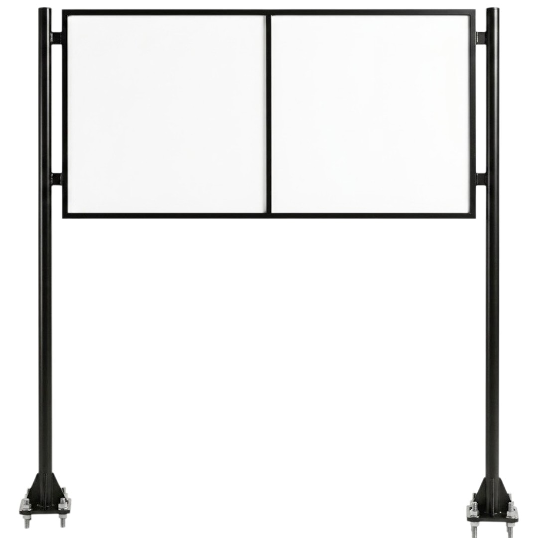 โครงป้าย 2 เสา ฐานเพลท | 2 Post Sign Frame Plate