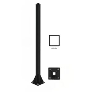 เสาเหล็กกล่องสี่เหลี่ยมสีดำ (TPB05) | Traffic Posts Black